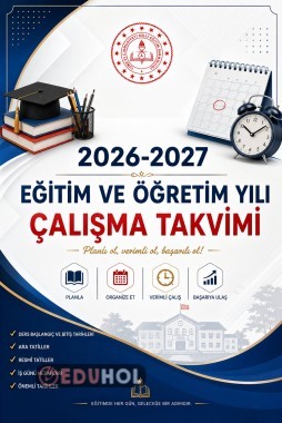 2026/2027 Eğitim ve Öğretim Yılı Takvimi