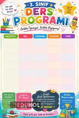 📚 Boş Ders Programı Şablonu | Tüm Sınıf Düzeylerine Uygun
