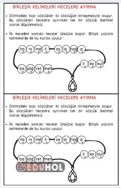 2.sınıf Birleşik Kelimeler Hecelere Ayırma