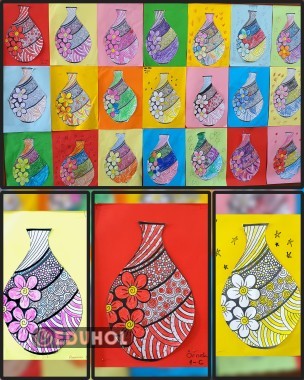 V Sesi Vazo sanatsal pano çalışması