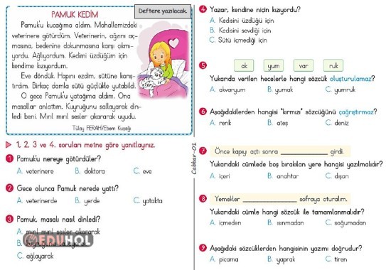 1. Sınıf Okuma Anlama · Eduhol - Etkinlik İndir Oyun Oyna Test Çöz ...