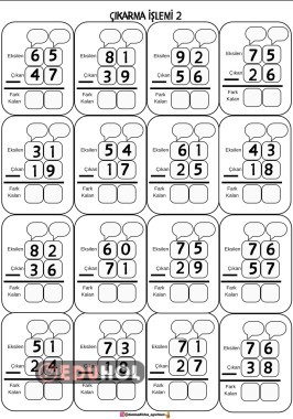 Onluk bozarak çıkarma işlemi 2