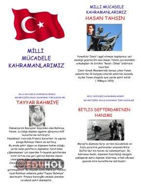 Pano çalışması milli mücadele kahramanlarini