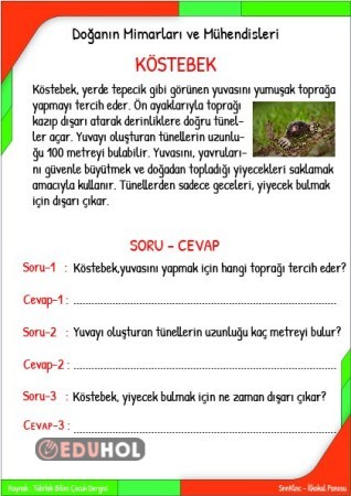 Doğanın Mimarları ve Mühendisleri Serisi - Köstebek