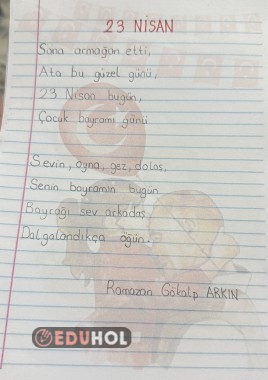 23 Nisan Şiir ve Metin Yazma Sayfası