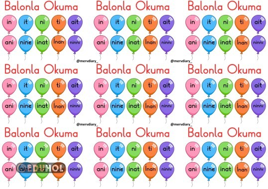 İ Sesi Balonla Okuma Deftere Yapıştırma