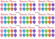 İ Sesi Balonla Okuma Deftere Yapıştırma