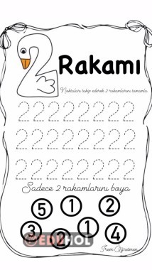 2 rakamı yazma + sanat etkinliği