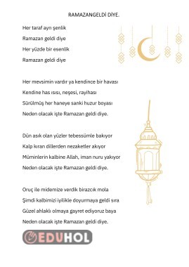 RAMAZAN GELDİ DİYE ŞİİR