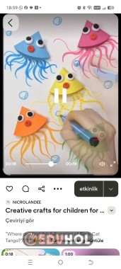 Yarım daire kesip koni yapılıp sayfaya yapıştırılacak.