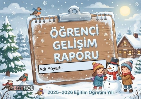 Kış temalı gelişim raporu kapağı