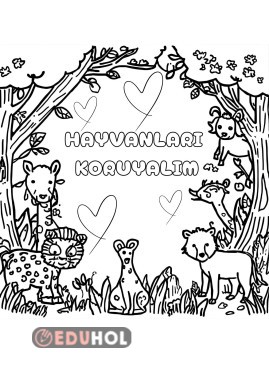 Hayvanları Koruyalım Boyama Sayfası