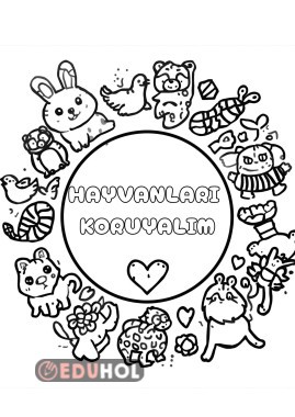 Hayvanları Koruyalım Boyama Sayfası