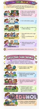 Okuldaki hak ve sorumluluklarımız defter notu