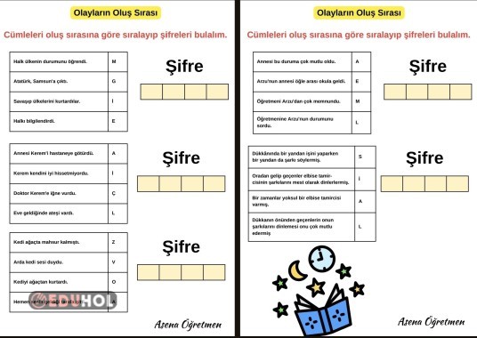 Olayların Oluş Sırası Şifre Bulmaca