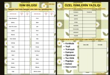 İsim Bilgisi Çalışma Kağıdı