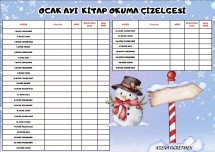 Ocak Ayı Kitap Okuma Çizelgesi