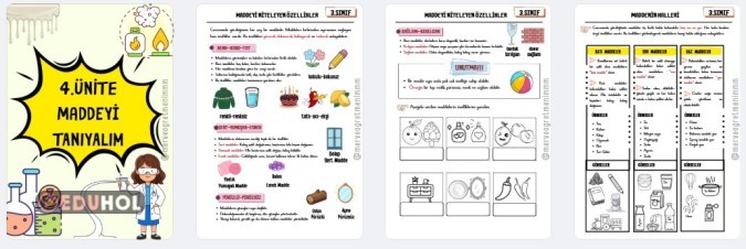 3.SINIF FEN BİLİMLERİ MADDEYİ TANIYALIM DEFTER NOTU