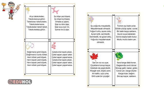 Tekerlemeler - 2 Sayfa - 8 Adet