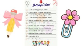 1.Sınıf İhtiyaç Listesi