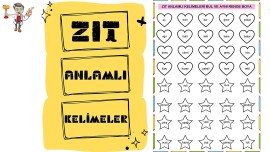 Zıt Anlamlı Kelimeleri Bul ve Boya - Pdf