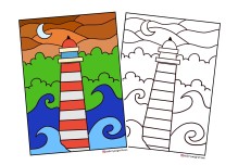 Görsel sanatlar resim çalışması_Deniz feneri