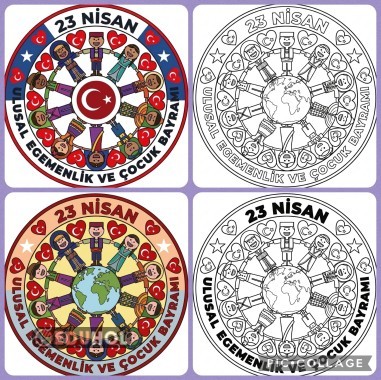 23 NİSAN MANDALA TOPAÇ YAPMA ŞABLONLARI