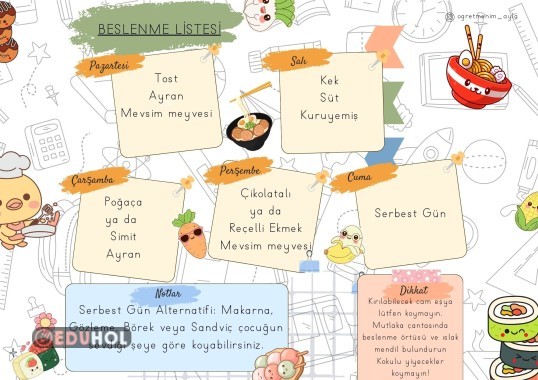 beslenme Listesi