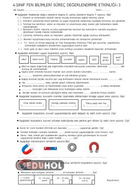 FEN BİLİMLERİ SÜREÇ DEĞERLENDİRME-3