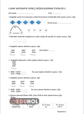 Matematik Süreç Değerlendirme Etkinliği-3
