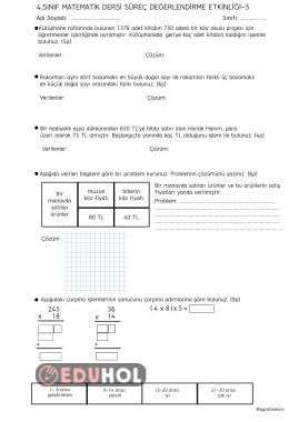 Matematik süreç değerlendirme