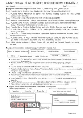 SOSYAL BİLGİLER SÜREÇ DEĞERLENDİRME-3