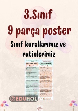 3.Sınıf- Kurallarımız ve Rutinlerimiz Posteri-9 Parça