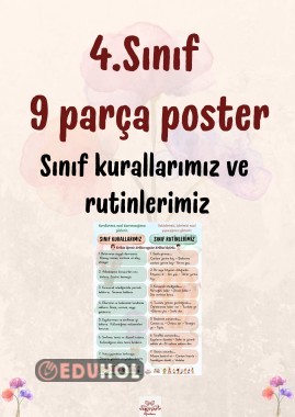4.Sınf- Kurallarımız ve Rutinlerimiz Posteri-9 Parça