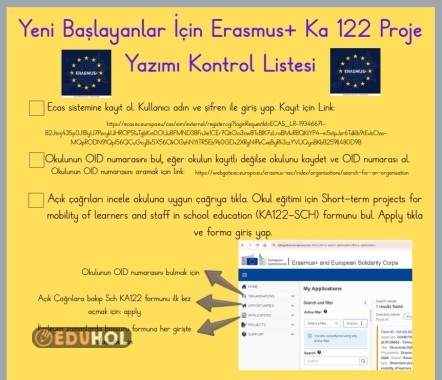 Erasmus ka 122 yazımı kontrol listesi
