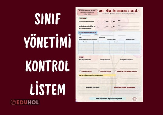 Sınıf Yönetimi Teşhis Formu | Gözlem ve Kontrol Listesi