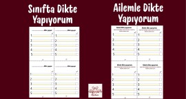 Dikte Çalışma Kağıtları- Sınıf ve ev için