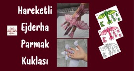 Hareketli ejderha parmak kuklası