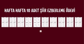 HER HAFTA BİR ŞİİR EZBERLEME ÖDEVİ