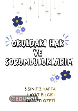 3.SINIF HAYAT BİLGİSİ DEFTER ÖZETİ