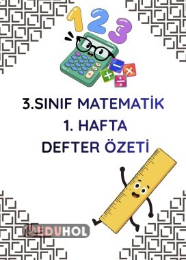 3.Sınıf Matematik 1.Hafta Defter Özeti