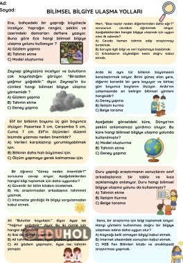Bilimsel bilgiye ulaşma yolları test