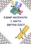 3.Sınıf Matematik 1.Hafta Defter Özeti
