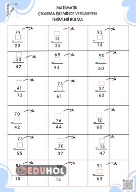 Çıkarma İşleminde Verilmeyen Terimler