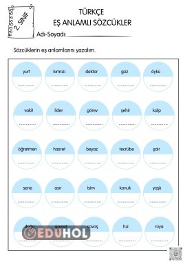 Eş anlamlı Sözcükler(4 sayfa)