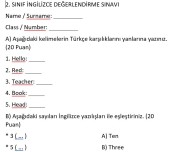 ingilizce değerlendirme