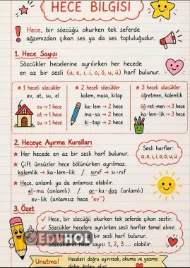 2.Sınıf Hece Bilgisi Defter Notu ve Alıştırmalar