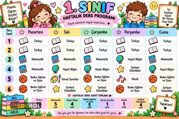 1. SINIF DOLU DERS PROGRAMI