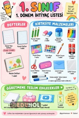 1. SINIF İHTİYAÇ LİSTESİ