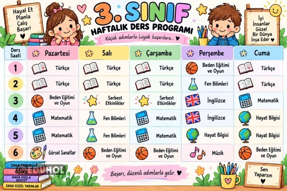 3. SINIF DERS PROGRAMI